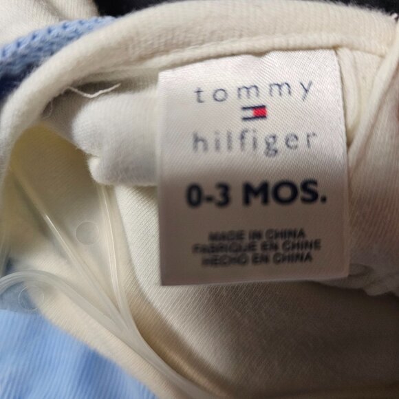 Tommy Hilfiger Baby 2-Piece Corduroy Overall Set – Blue & Cream – 0–3 Months - Picture 3 of 3
